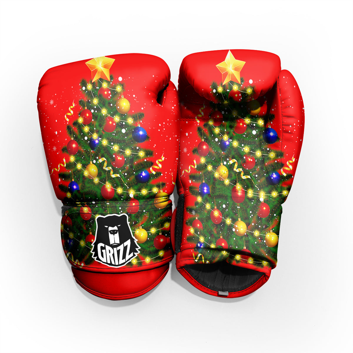 Lights Christmas Tree Print Pro Boxing Glove