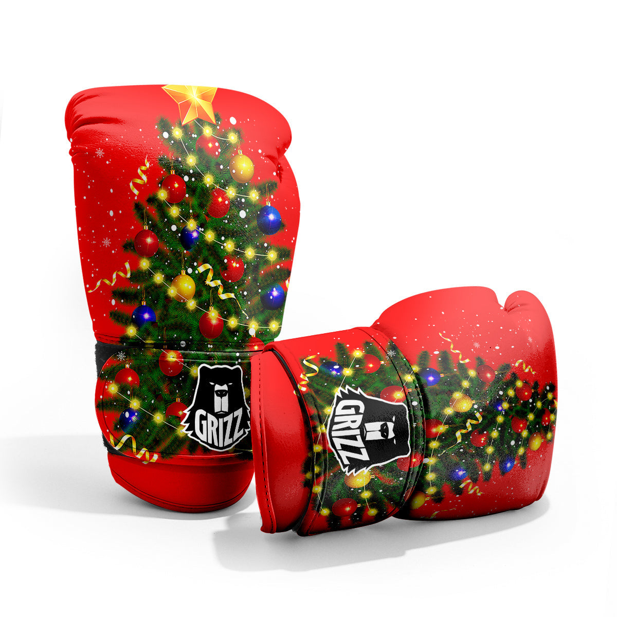 Lights Christmas Tree Print Pro Boxing Glove