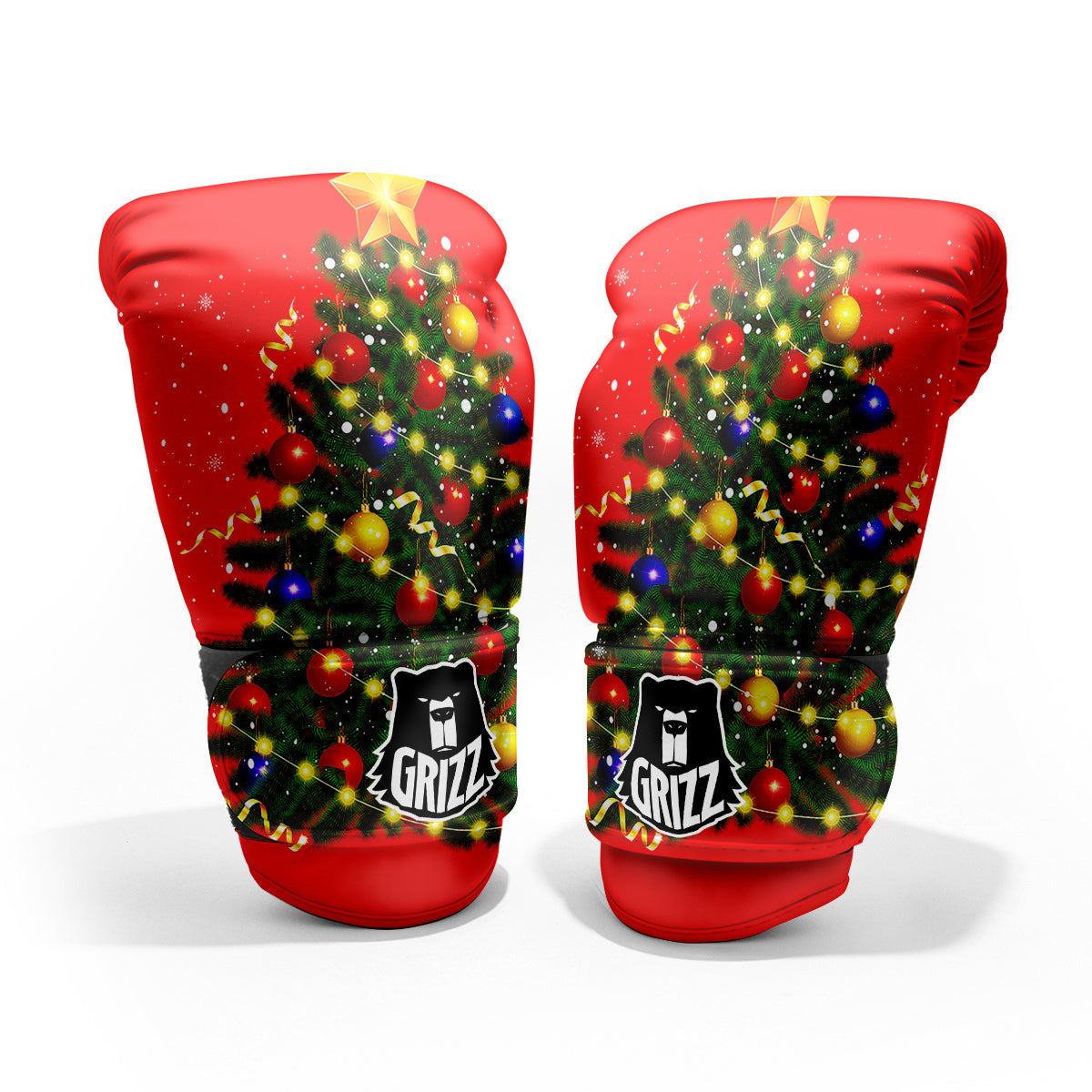 Lights Christmas Tree Print Pro Boxing Glove