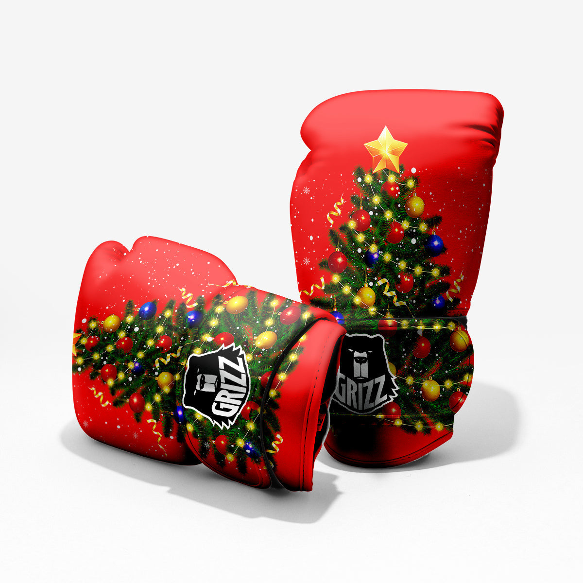 Lights Christmas Tree Print Pro Boxing Glove