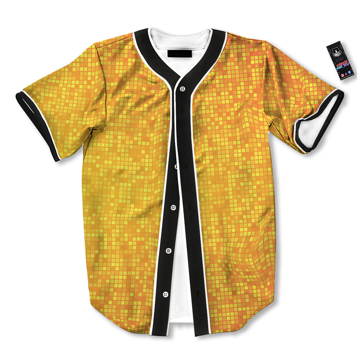 Lights Disco Yellow Print Pattern Baseball Jersey-grizzshop
