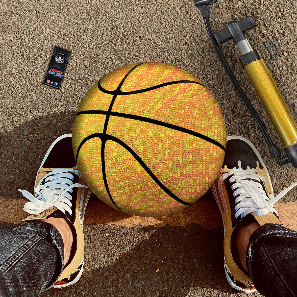 Lights Disco Yellow Print Pattern Basketball-grizzshop