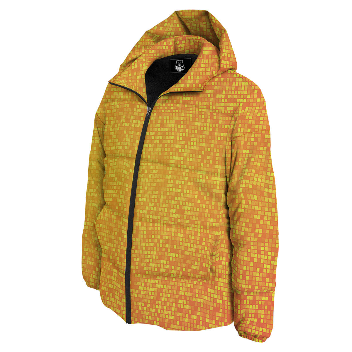 Lights Disco Yellow Print Pattern Down Jacket-grizzshop