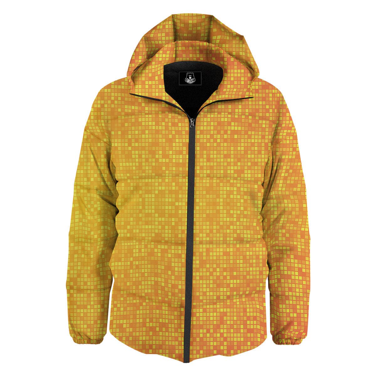 Lights Disco Yellow Print Pattern Down Jacket-grizzshop