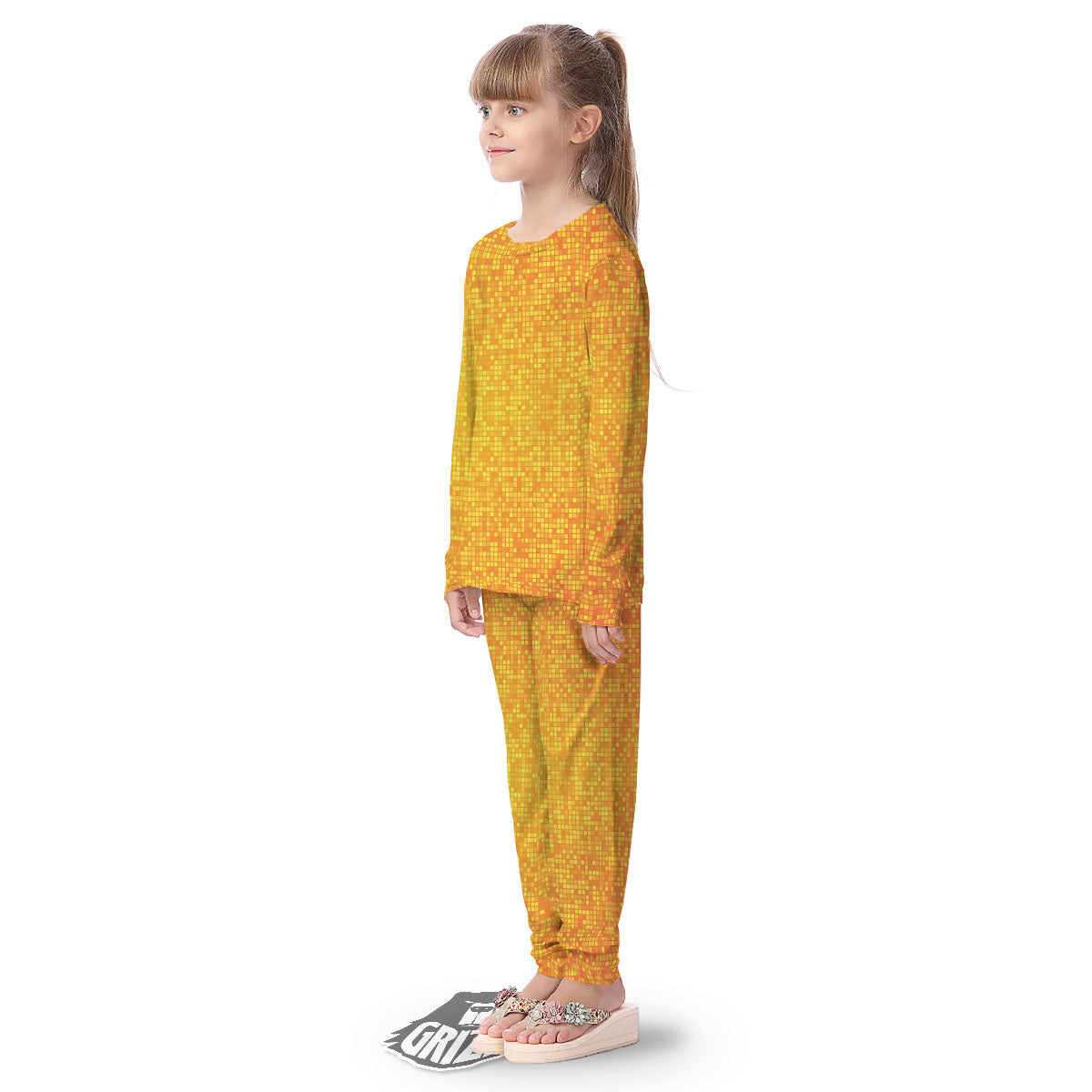 Lights Disco Yellow Print Pattern Kid's Pajamas-grizzshop