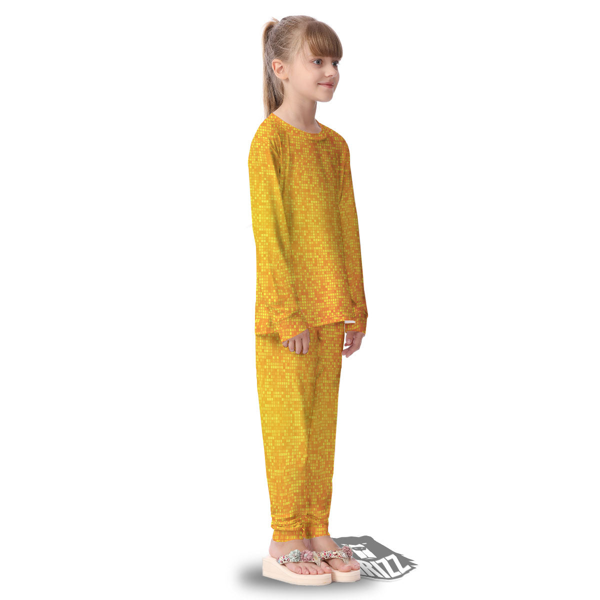 Lights Disco Yellow Print Pattern Kid's Pajamas-grizzshop