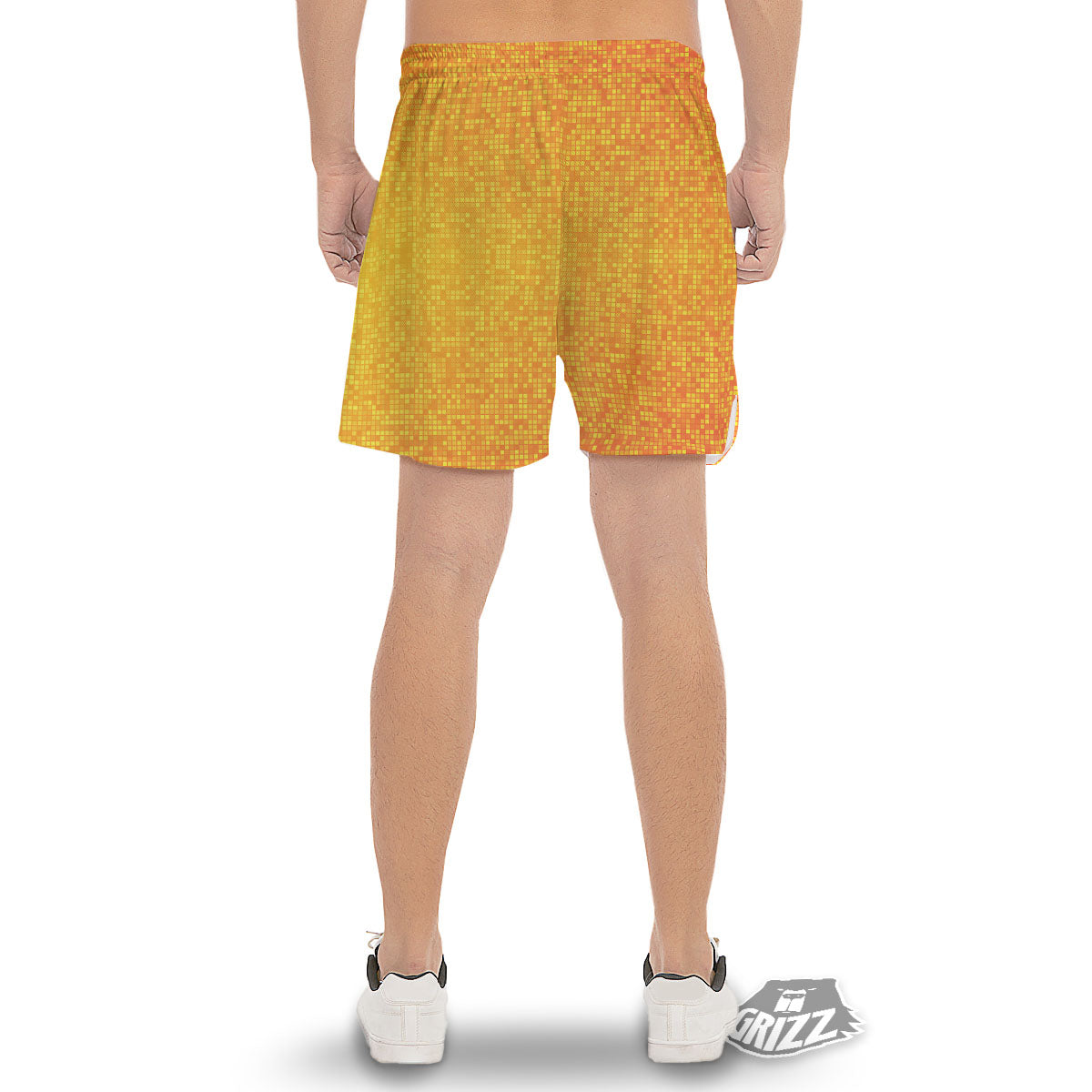 Lights Disco Yellow Print Pattern Men's Gym Shorts-grizzshop