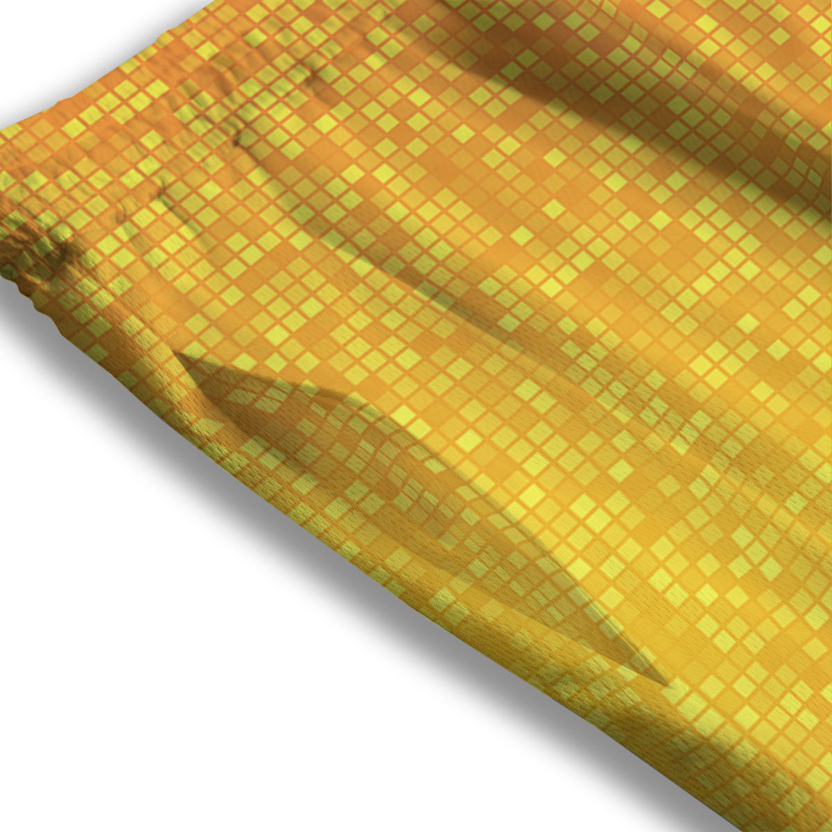 Lights Disco Yellow Print Pattern Mesh Shorts