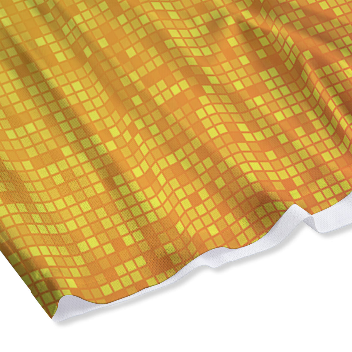 Lights Disco Yellow Print Pattern Mesh Shorts