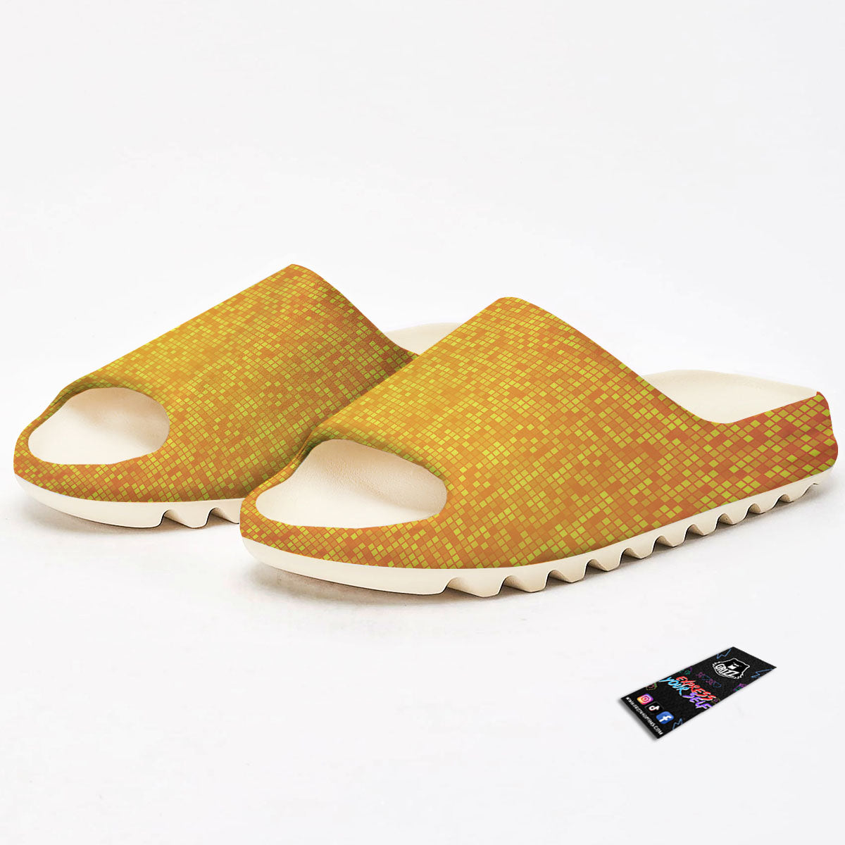 Lights Disco Yellow Print Pattern Sandals-grizzshop