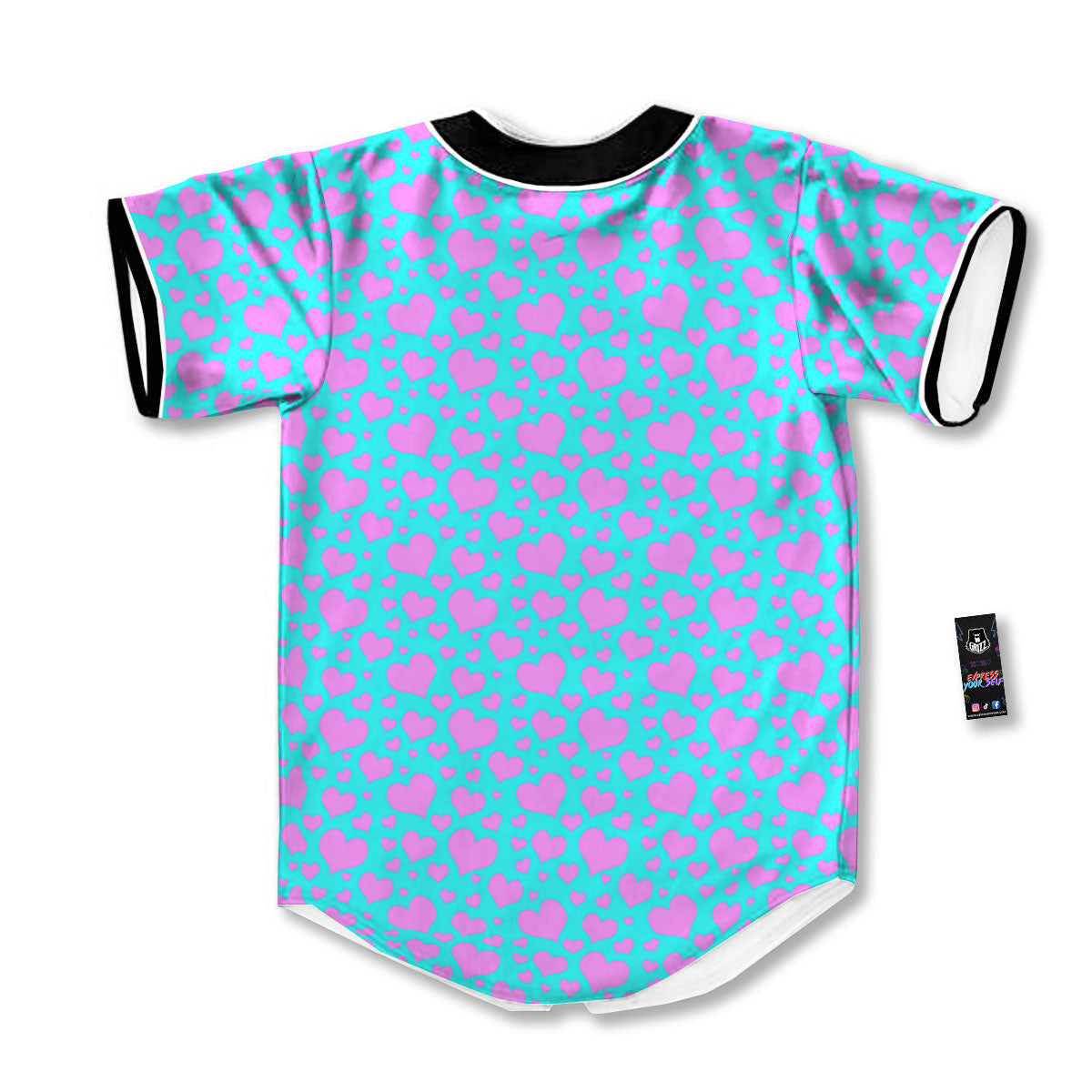 Lights Heart Blue And Pink Print Pattern Baseball Jersey-grizzshop