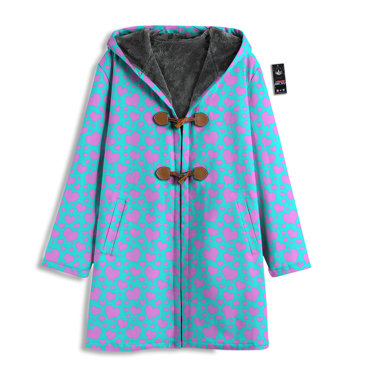 Lights Heart Blue And Pink Print Pattern Men's Windbreaker Jacket-grizzshop