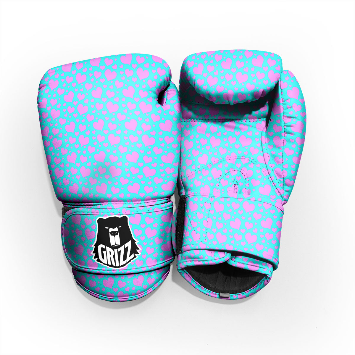 Lights Heart Blue And Pink Print Pattern Pro Boxing Glove