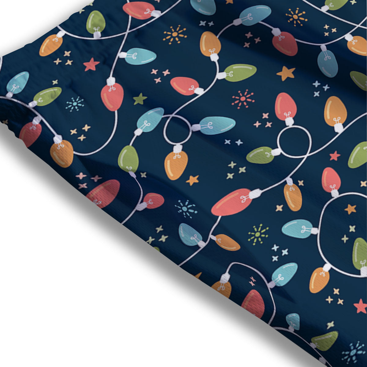 Lights Merry Christmas Print Pattern Mesh Shorts