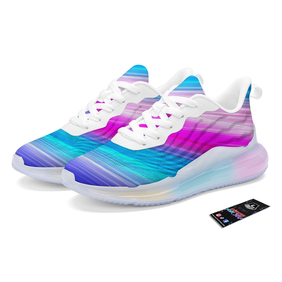Lights Speed Teal And Pink Print Running Sneakers-grizzshop