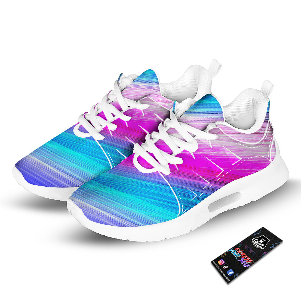 Lights Speed Teal And Pink Print Tennis Shoes-grizzshop