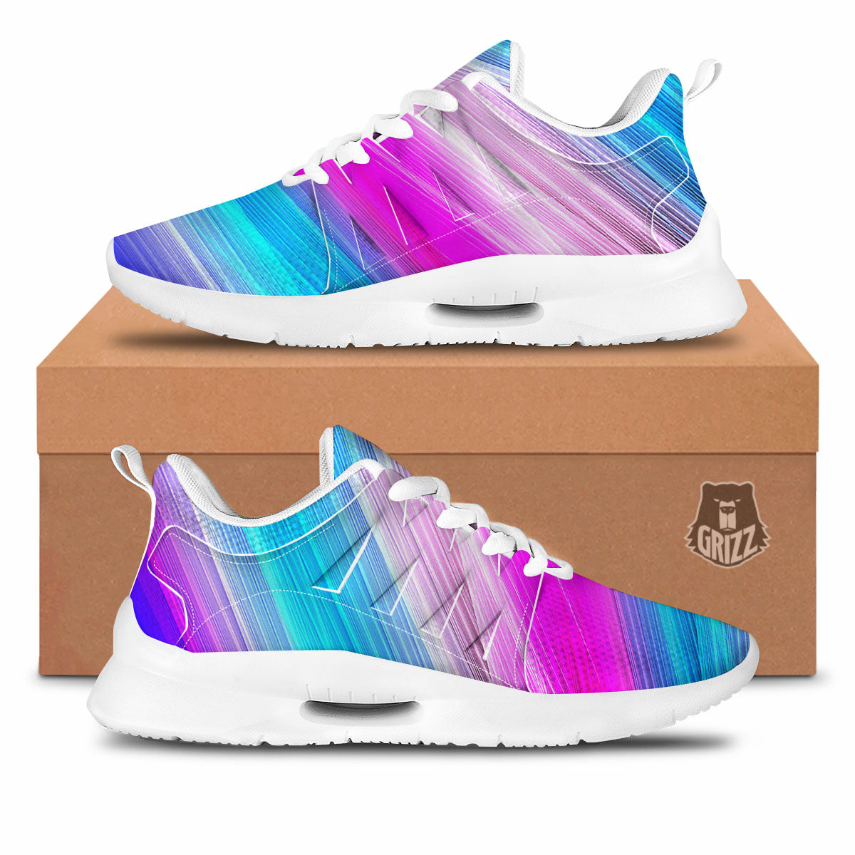 Lights Speed Teal And Pink Print Tennis Shoes-grizzshop