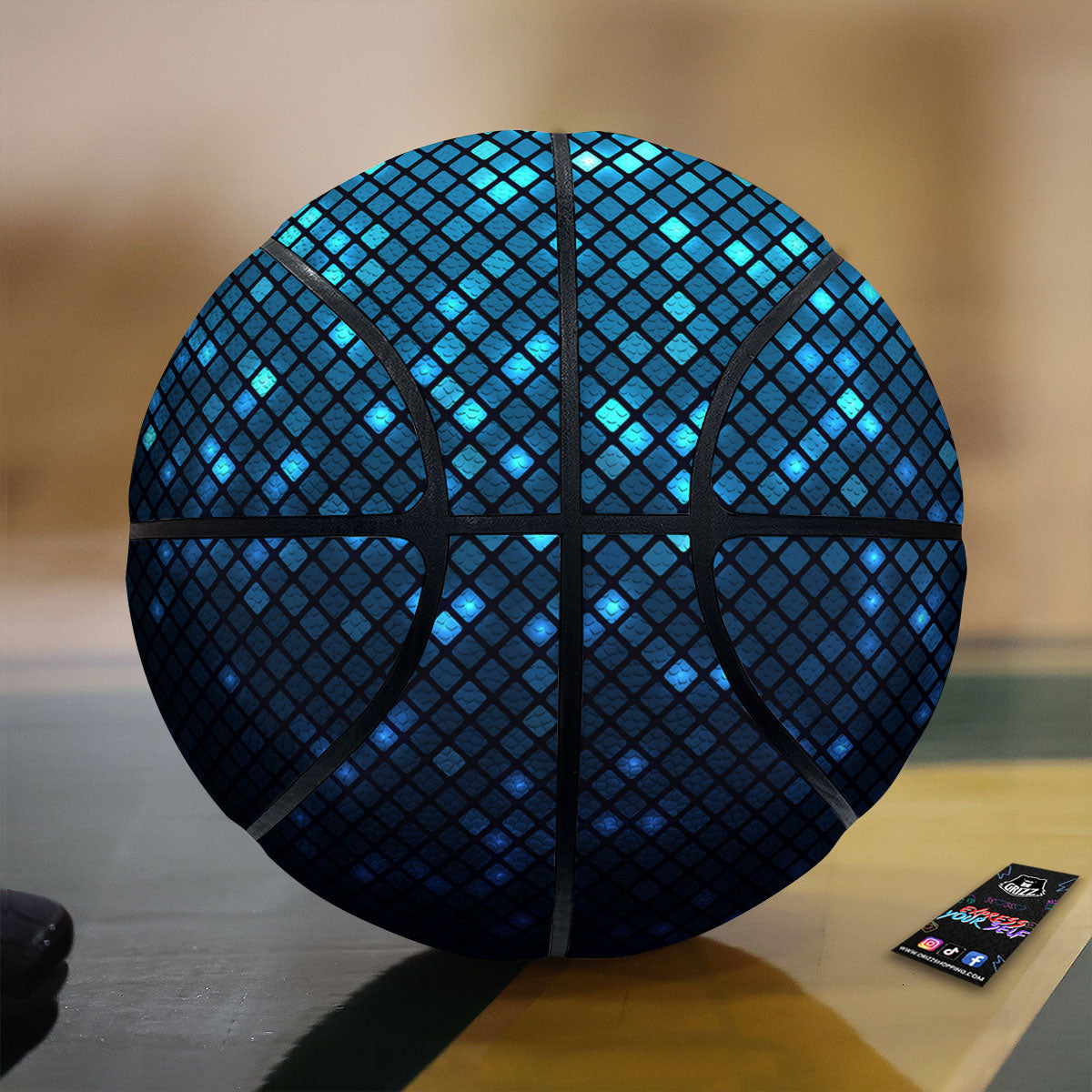 Lights Blue Disco Print Pattern Basketball