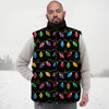 Lights Christmas Pixel Print Pattern Down Vest