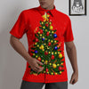 Lights Christmas Tree Print Untucked Shirts-grizzshop