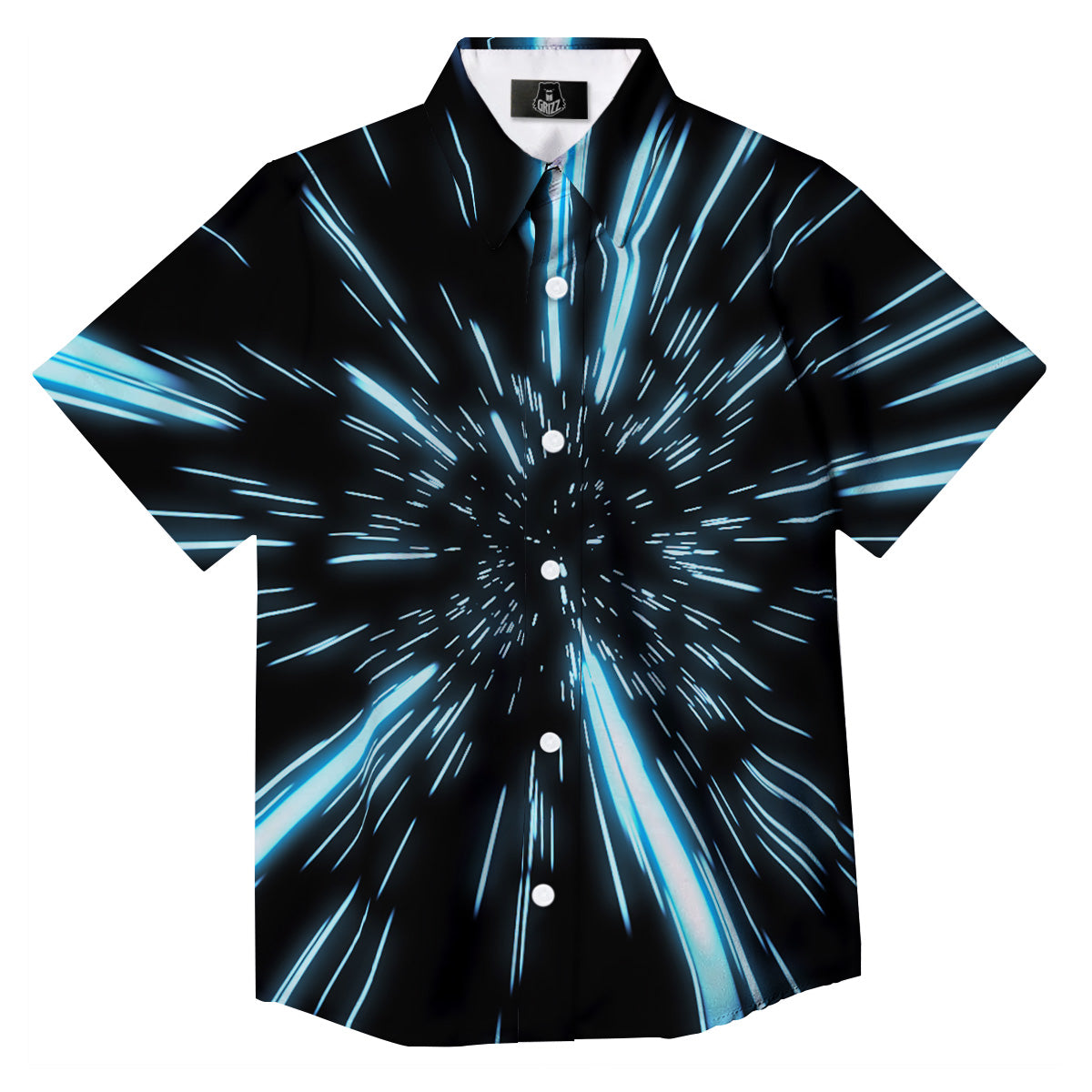 Lightspeed Blue Print Button Up Shirt-grizzshop