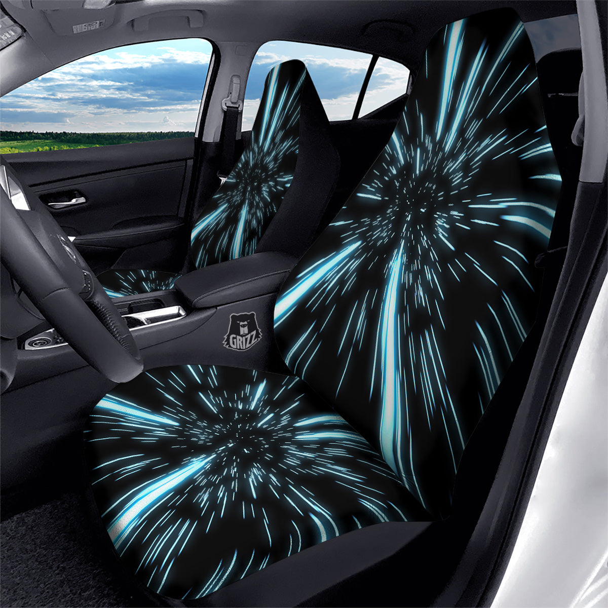 Lightspeed Blue Print Car Seat Covers-grizzshop