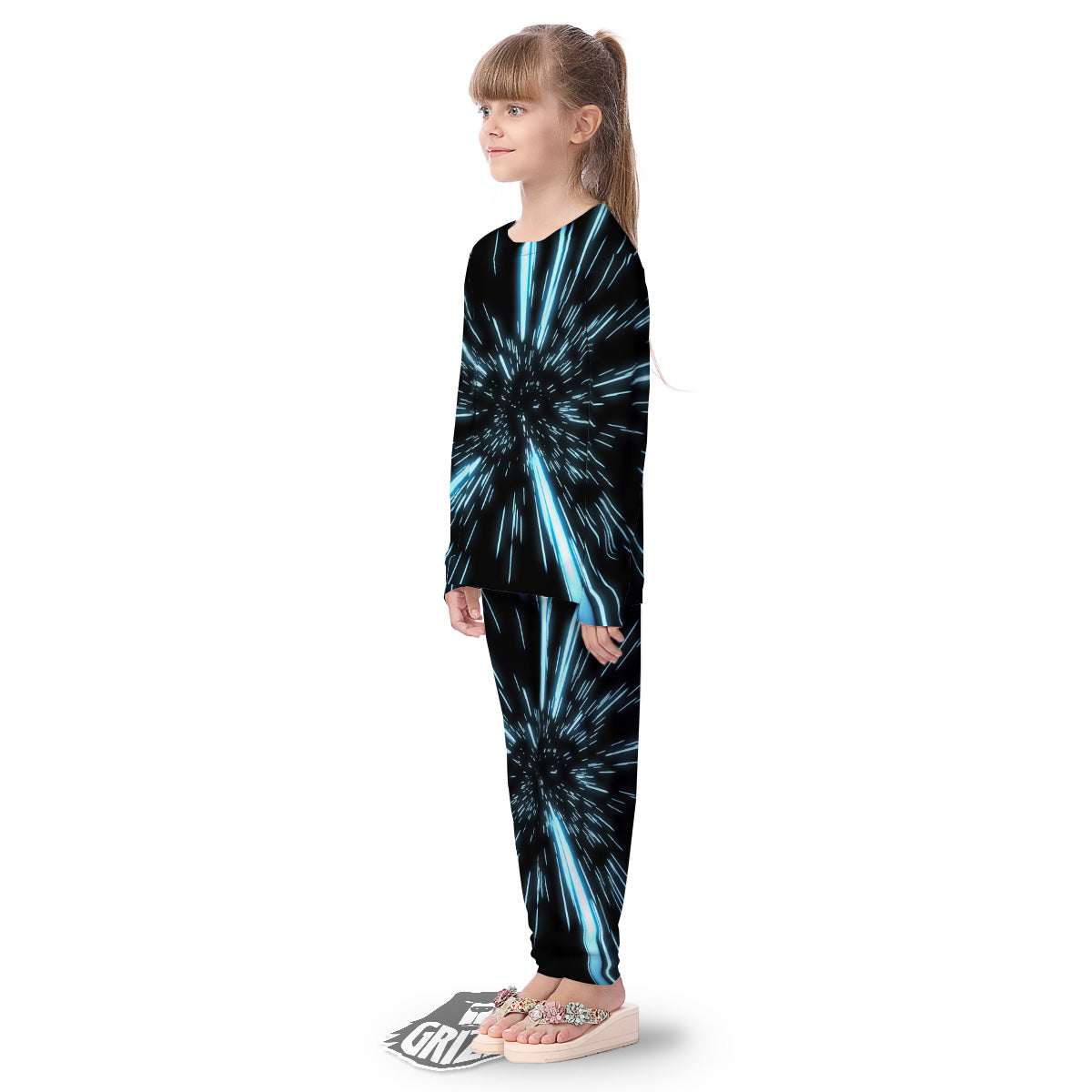 Lightspeed Blue Print Kid's Pajamas-grizzshop