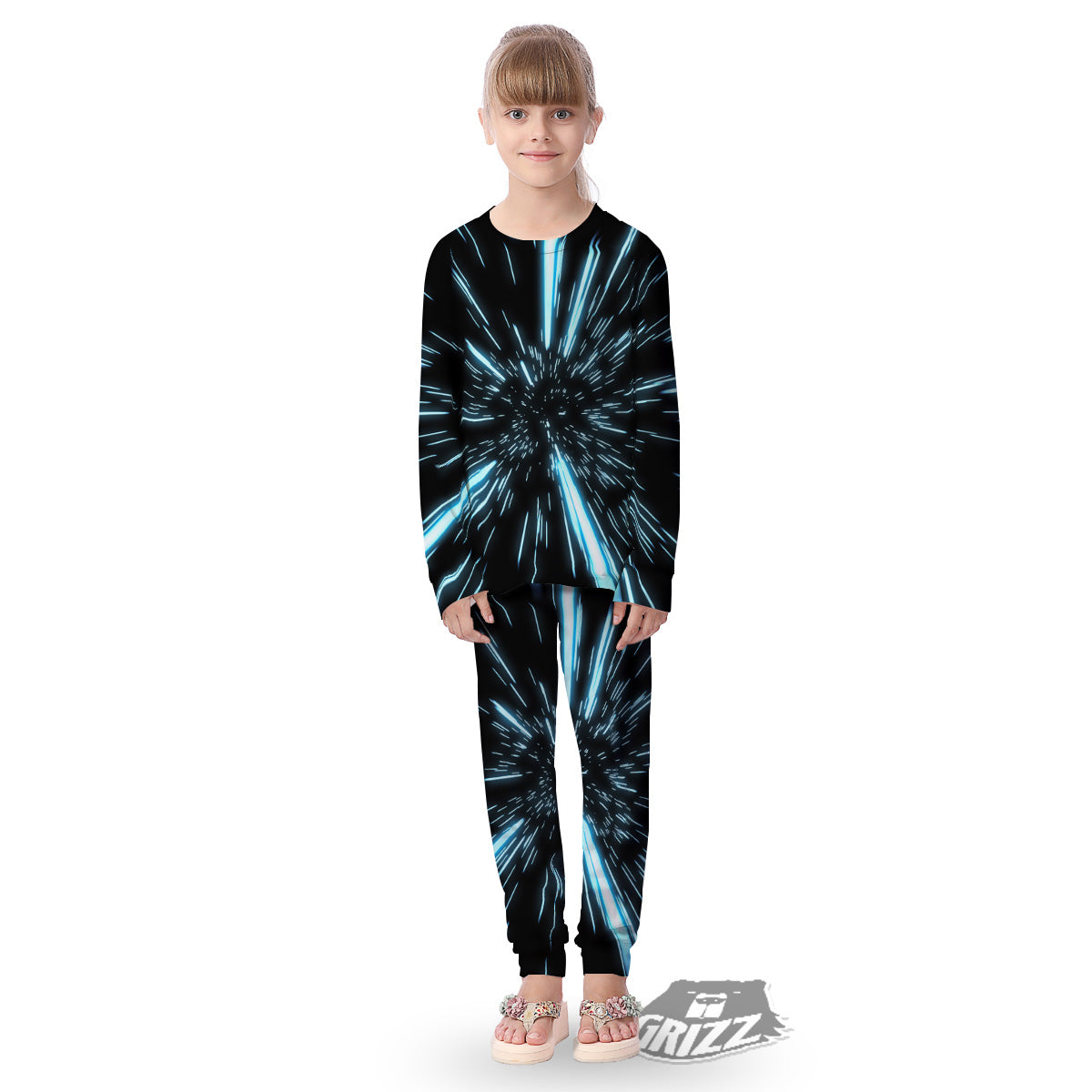 Lightspeed Blue Print Kid's Pajamas-grizzshop