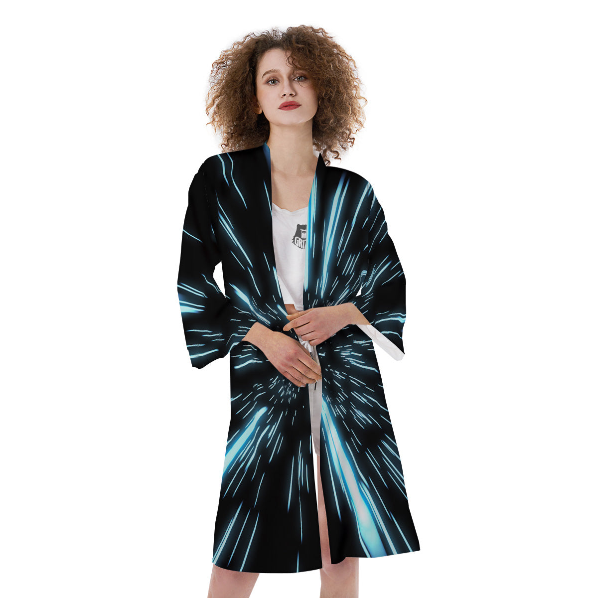 Lightspeed Blue Print Kimono-grizzshop