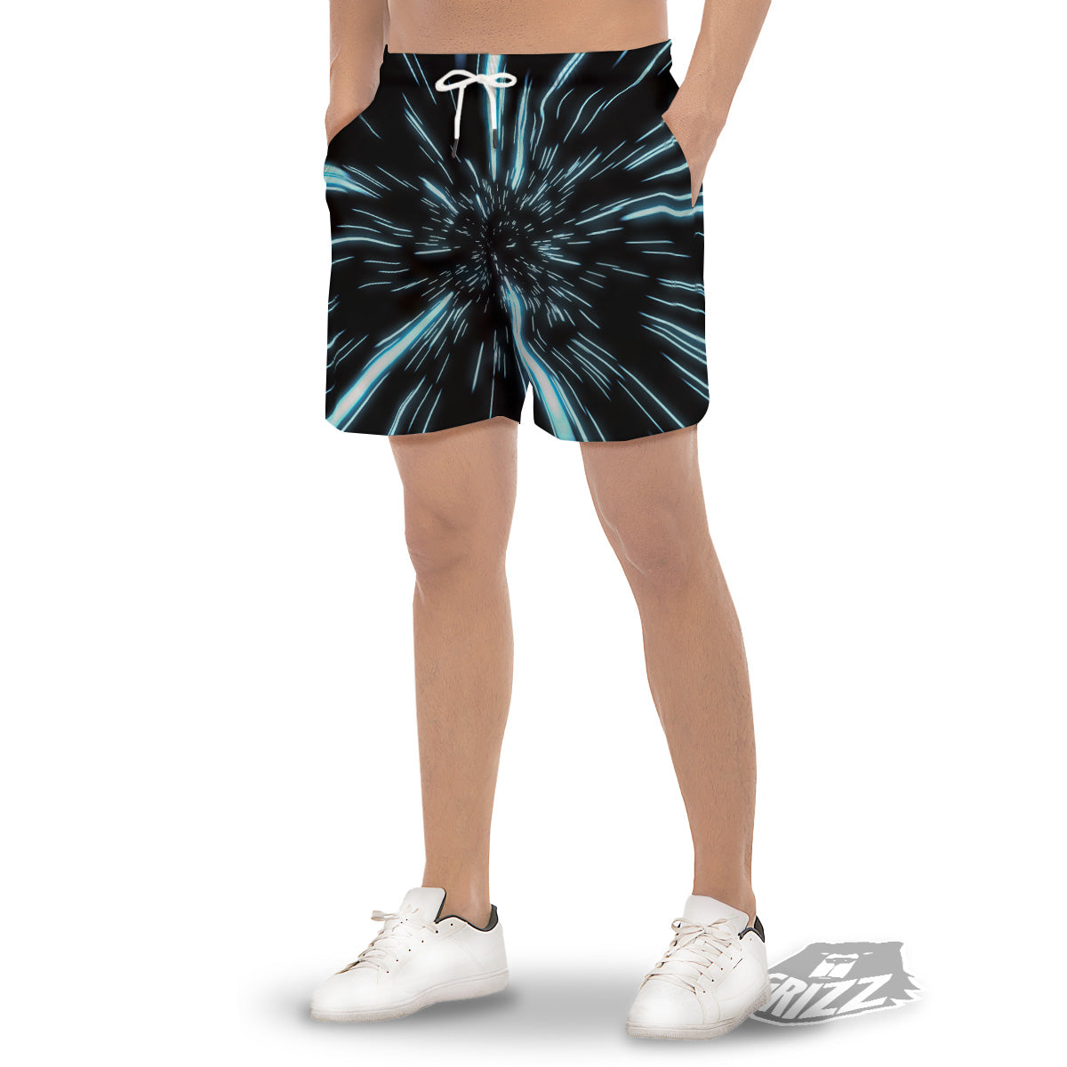 Lightspeed Blue Print Men's Gym Shorts-grizzshop