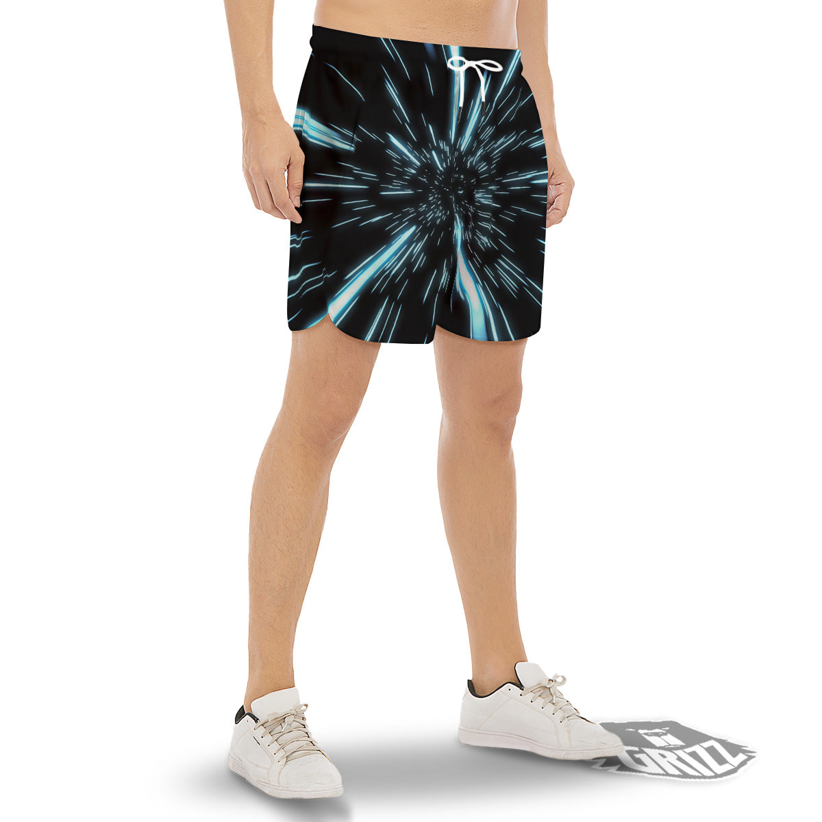 Lightspeed Blue Print Men's Gym Shorts-grizzshop