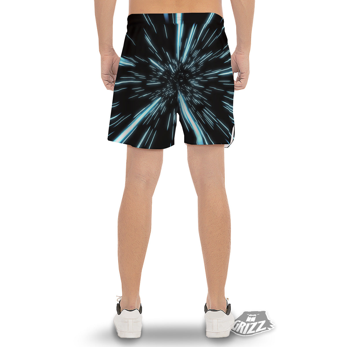 Lightspeed Blue Print Men's Gym Shorts-grizzshop