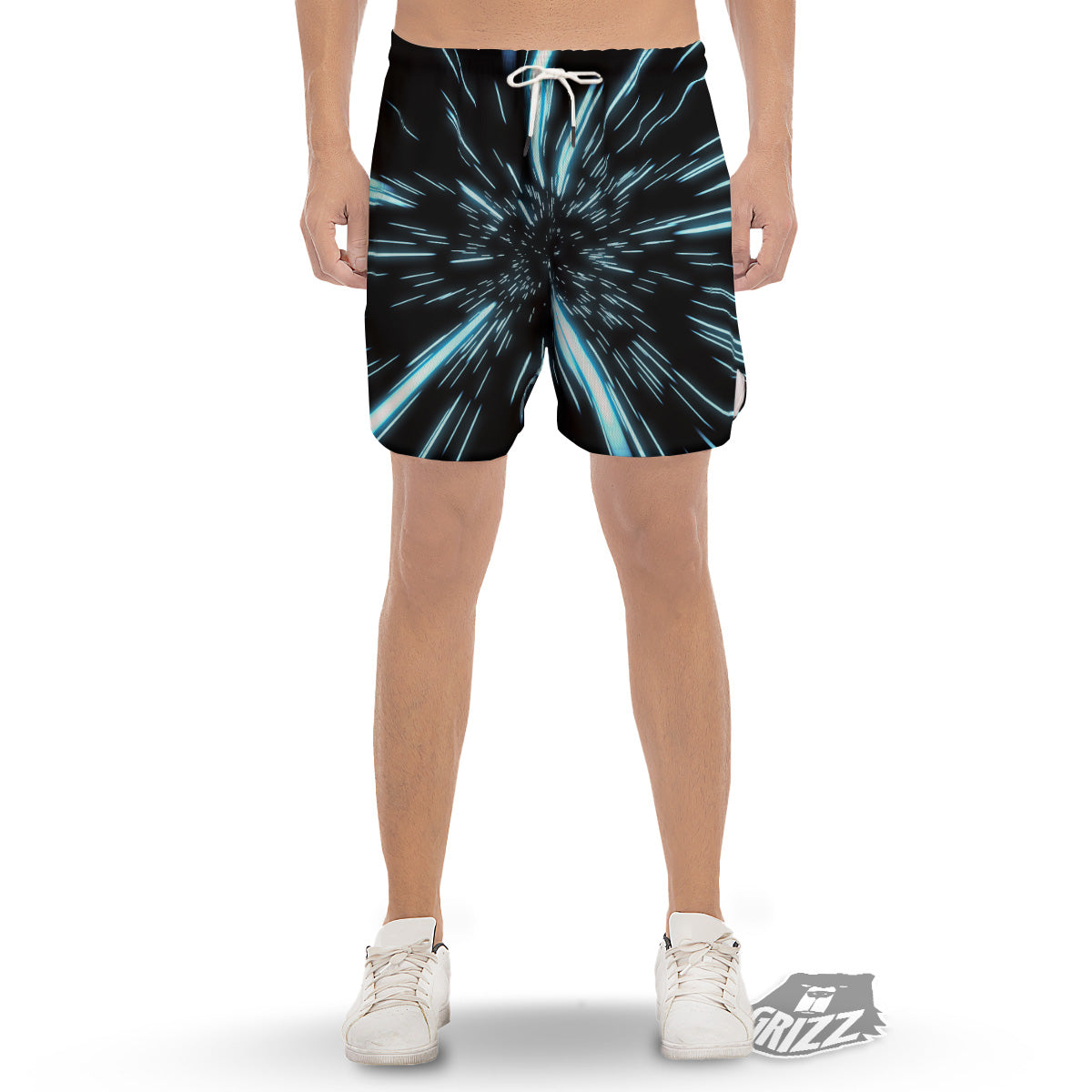 Lightspeed Blue Print Men's Gym Shorts-grizzshop