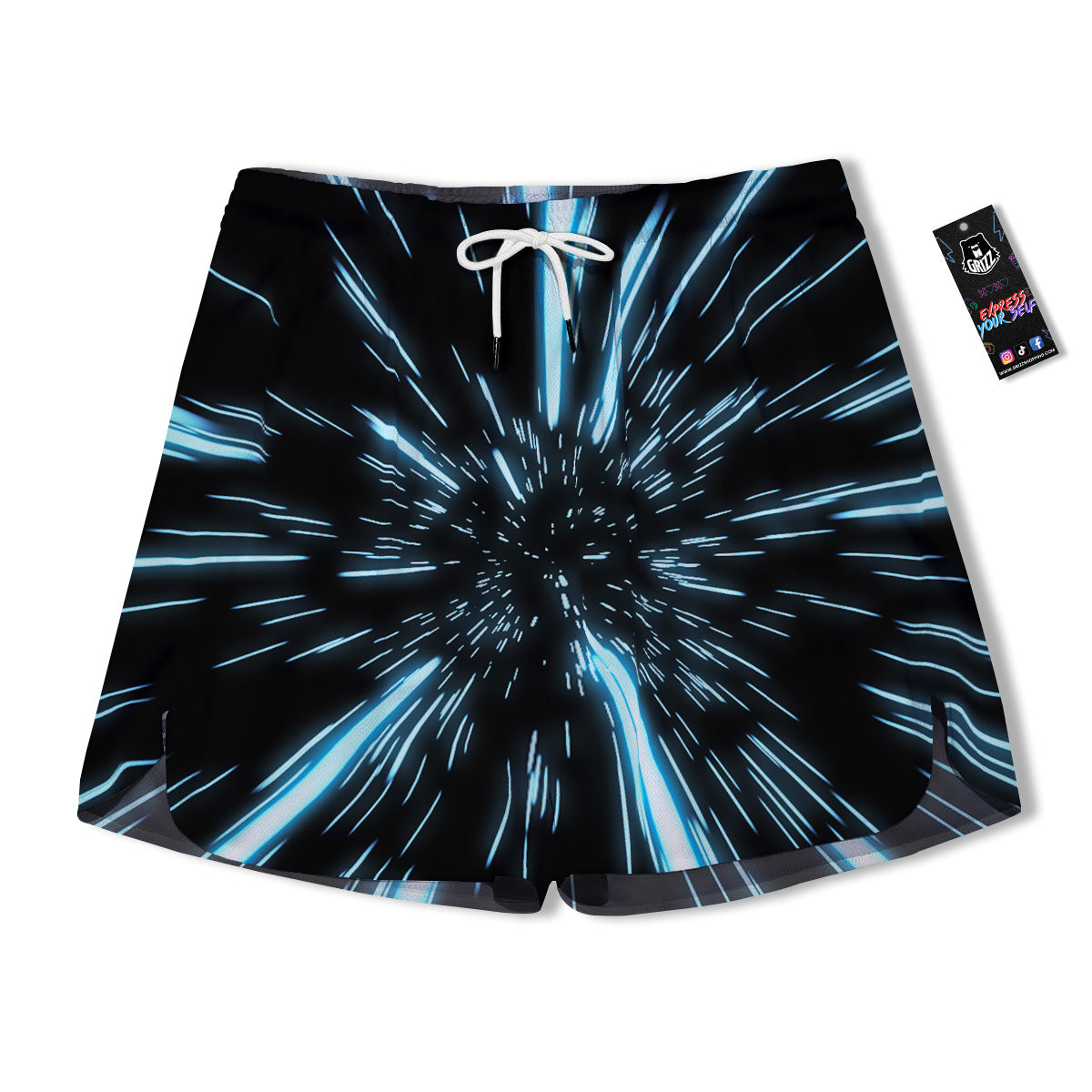 Lightspeed Blue Print Men's Running Shorts-grizzshop