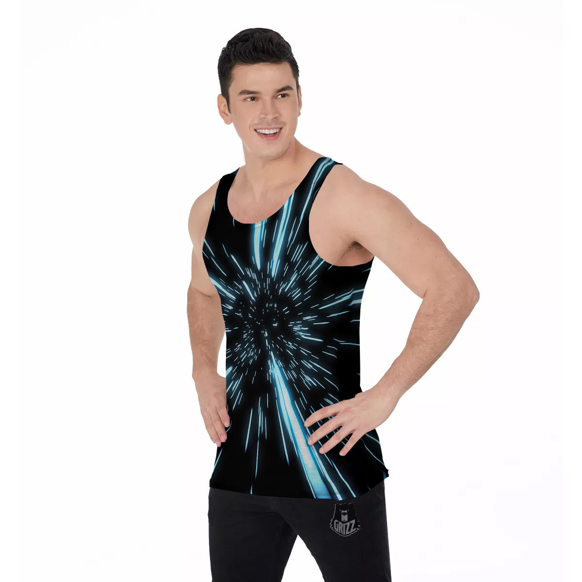 Lightspeed Blue Print Men's Tank Top-grizzshop