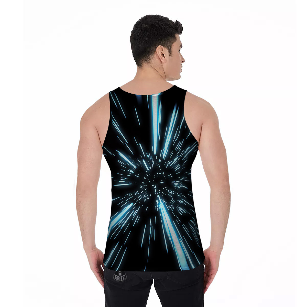 Lightspeed Blue Print Men's Tank Top-grizzshop