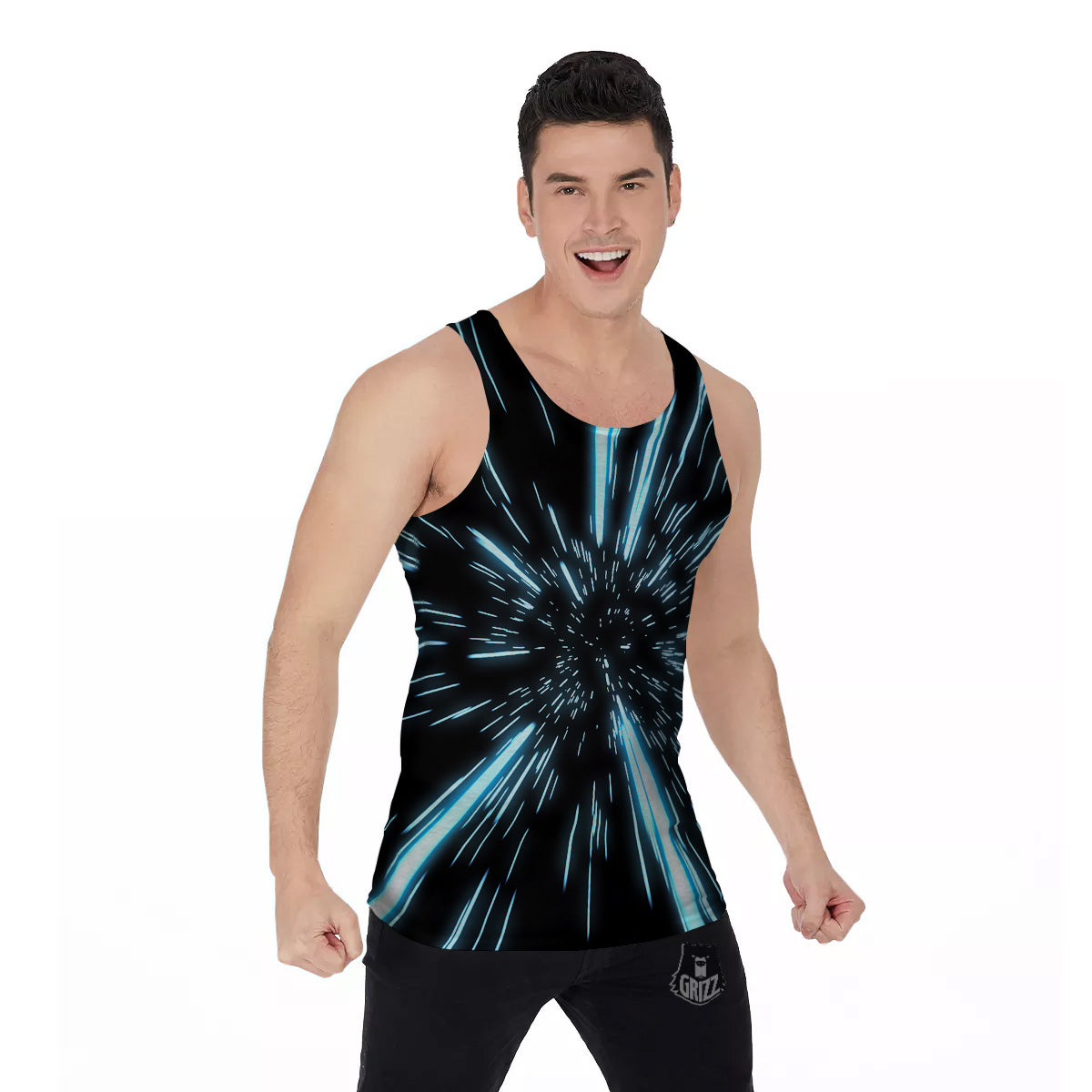 Lightspeed Blue Print Men's Tank Top-grizzshop