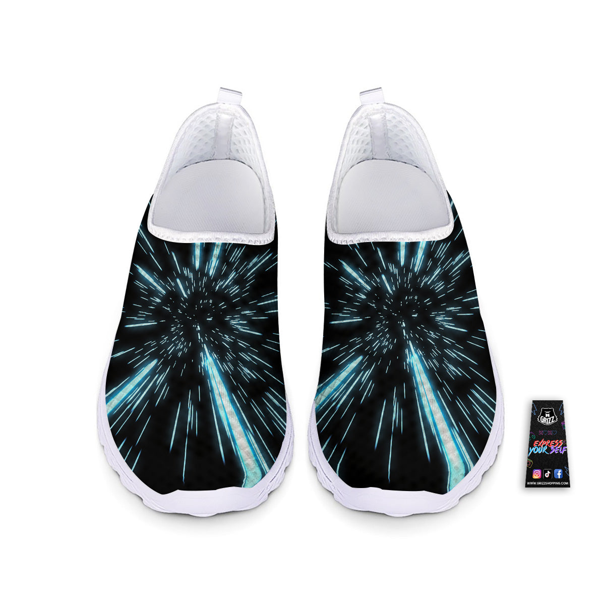 Lightspeed Blue Print Nurse Shoes-grizzshop