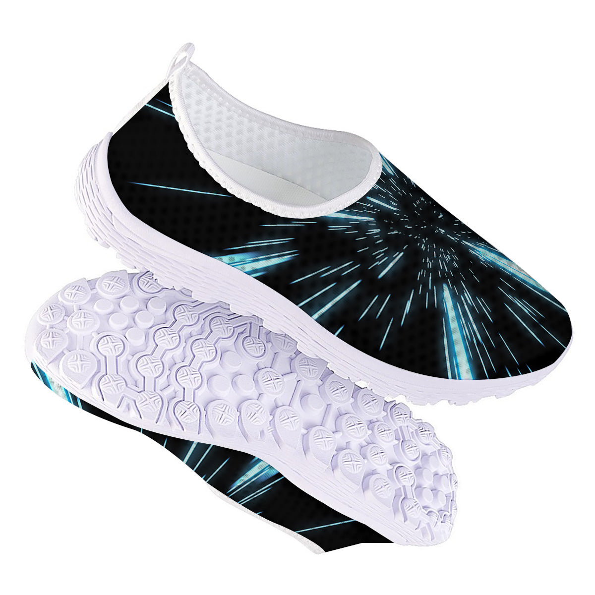 Lightspeed Blue Print Nurse Shoes-grizzshop