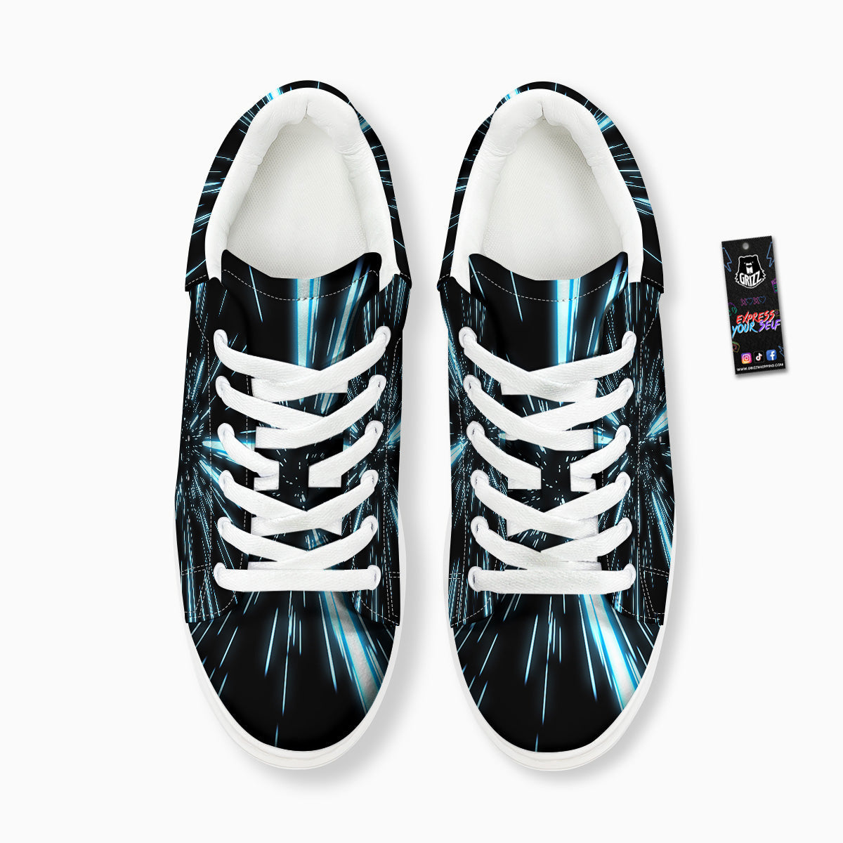 Lightspeed Blue Print Platform Shoes-grizzshop