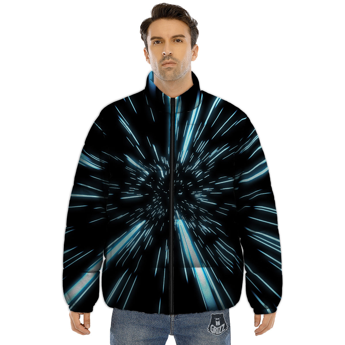 Lightspeed Blue Print Puffer Jacket-grizzshop