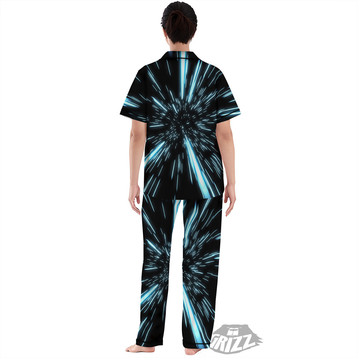 Lightspeed Blue Print Women's Pajamas Set-grizzshop