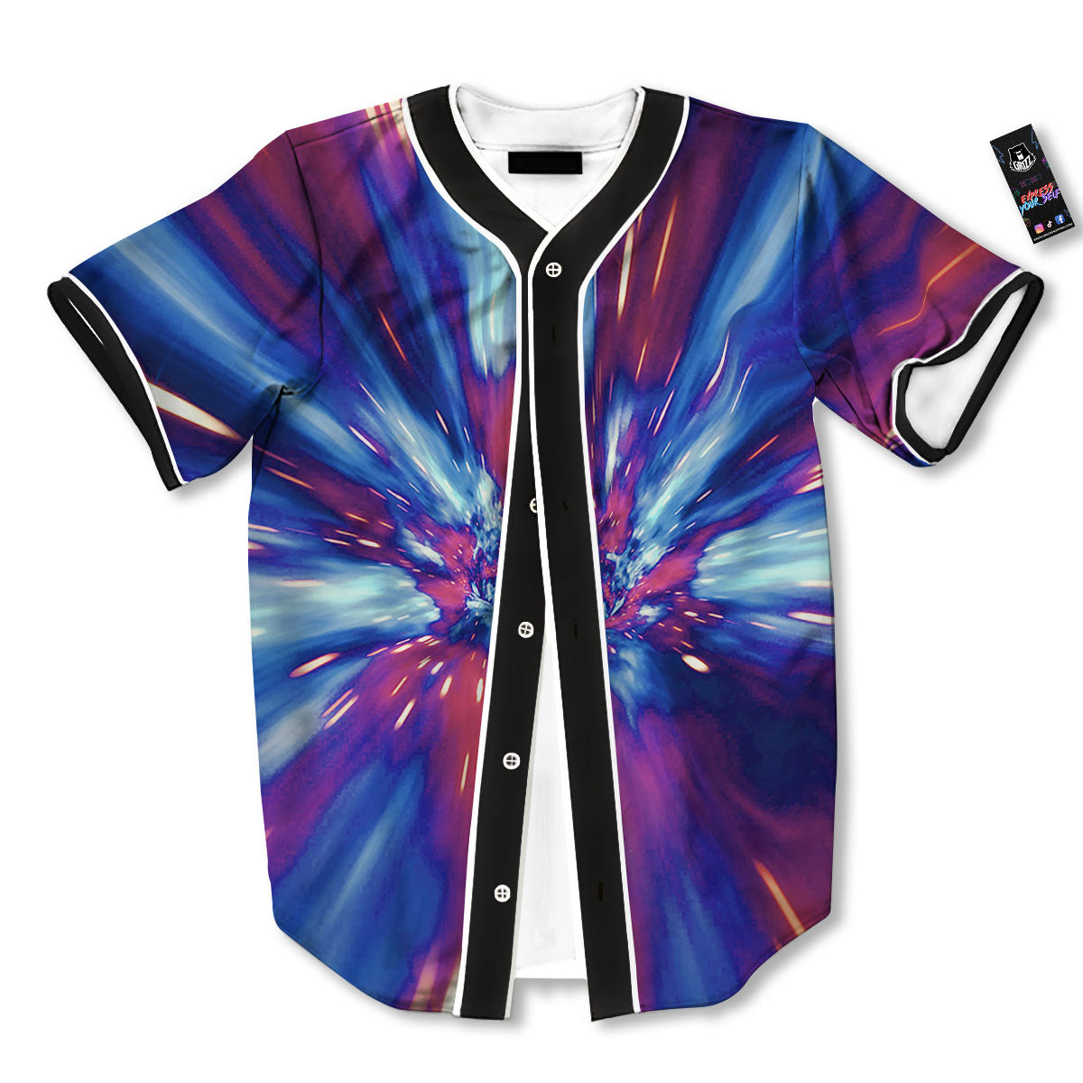 Lightspeed Galaxy Print Baseball Jersey-grizzshop