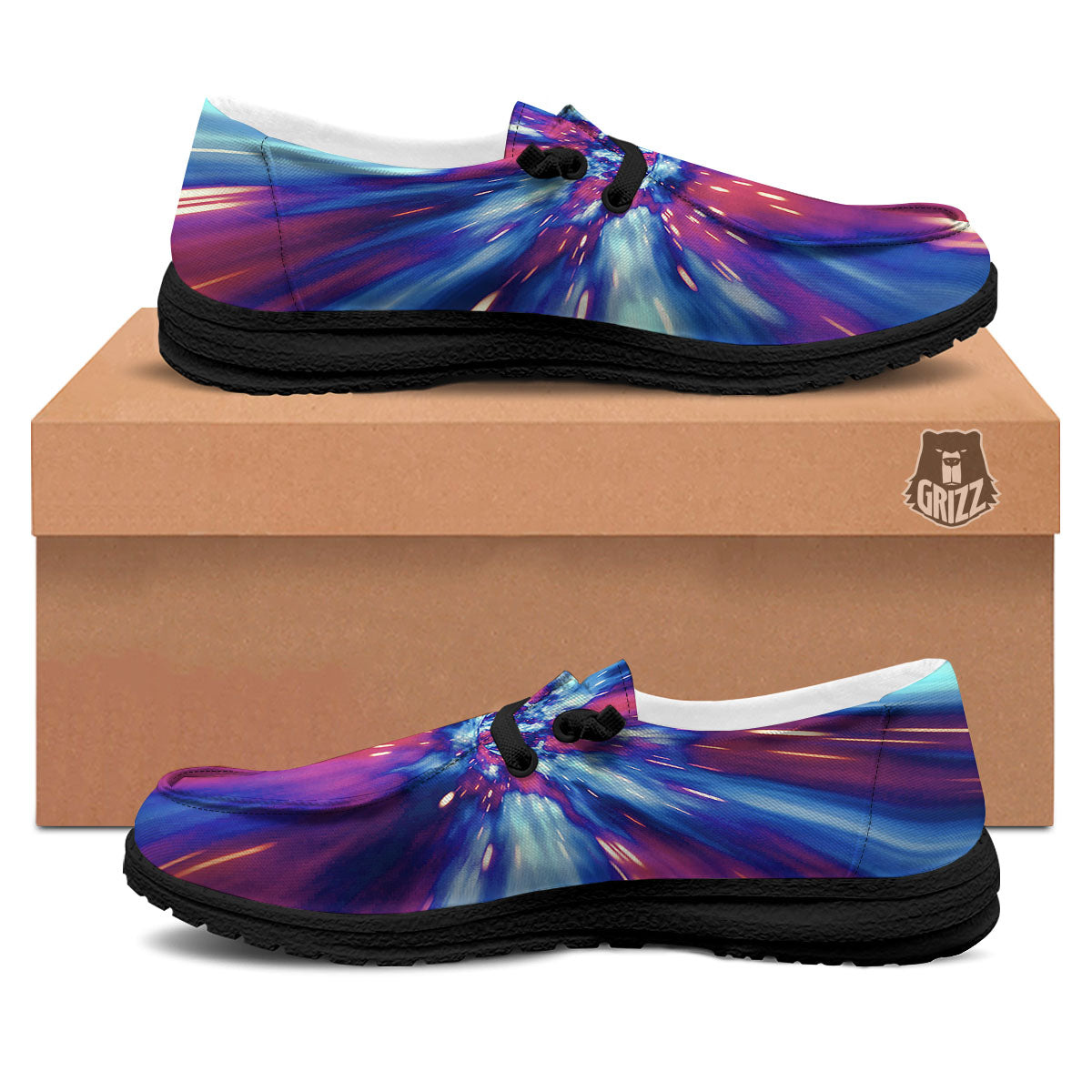Lightspeed Galaxy Print Black Loafers-grizzshop