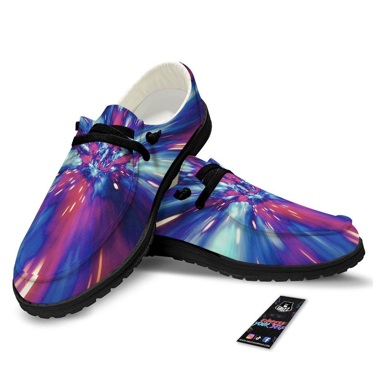 Lightspeed Galaxy Print Black Loafers-grizzshop
