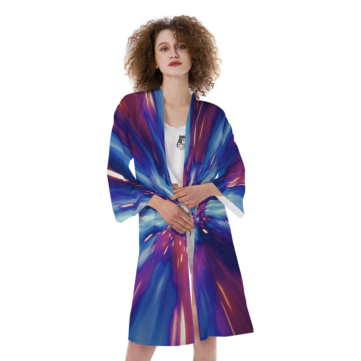Lightspeed Galaxy Print Kimono-grizzshop