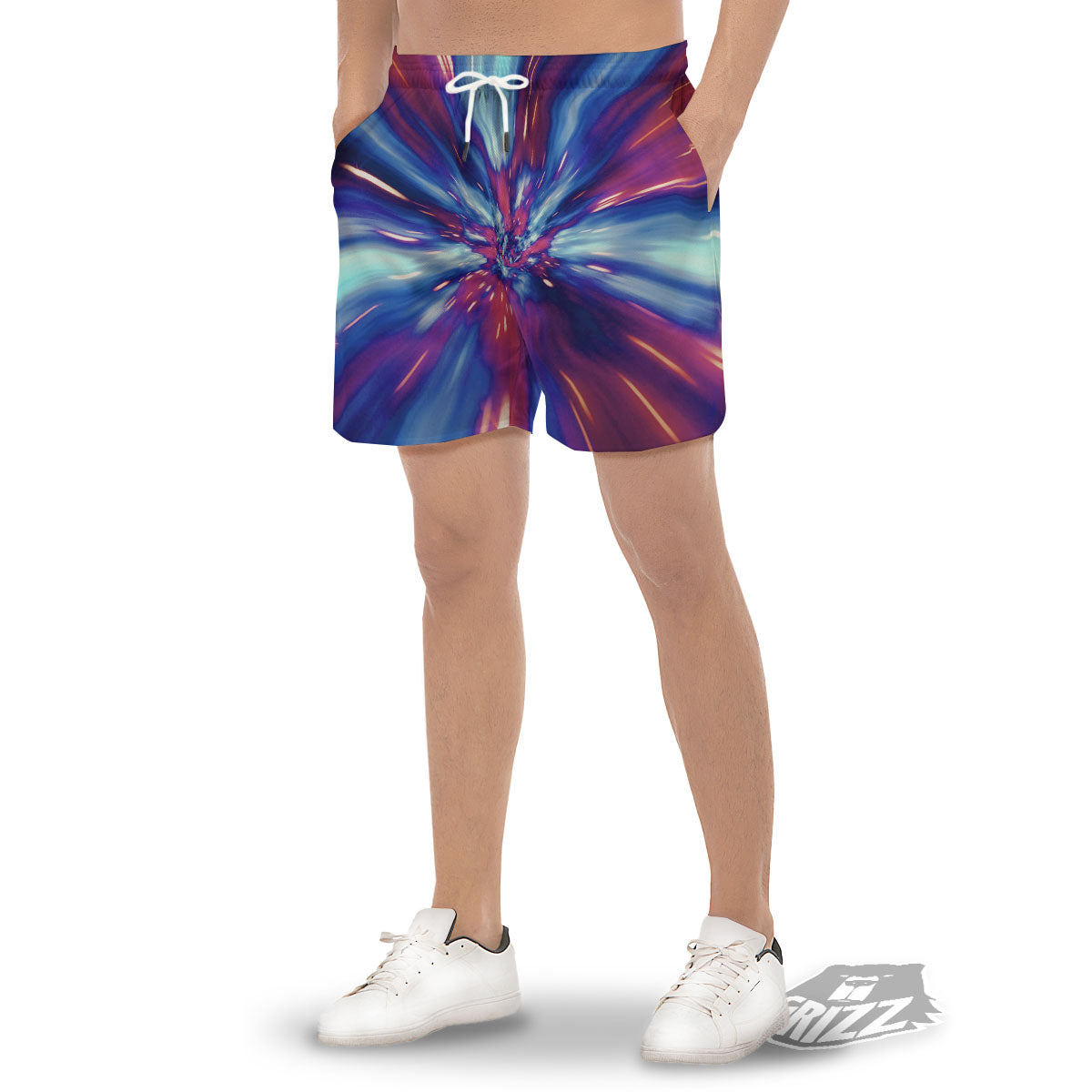 Lightspeed Galaxy Print Men's Gym Shorts-grizzshop