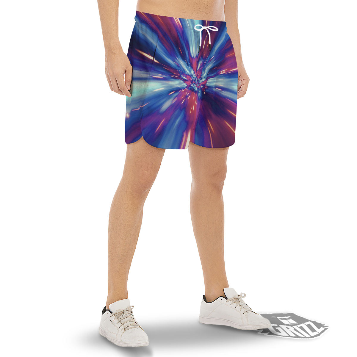 Lightspeed Galaxy Print Men's Gym Shorts-grizzshop