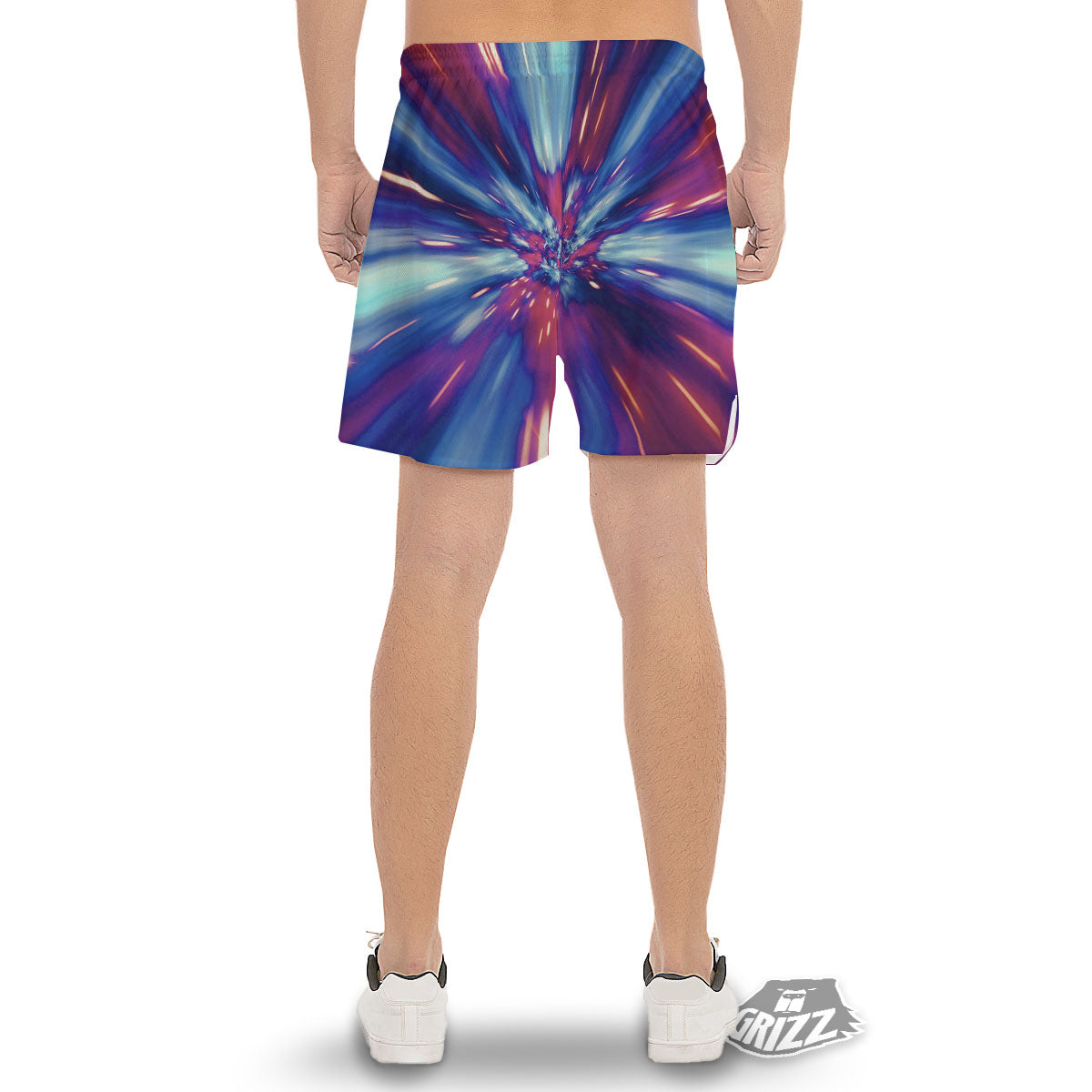 Lightspeed Galaxy Print Men's Gym Shorts-grizzshop