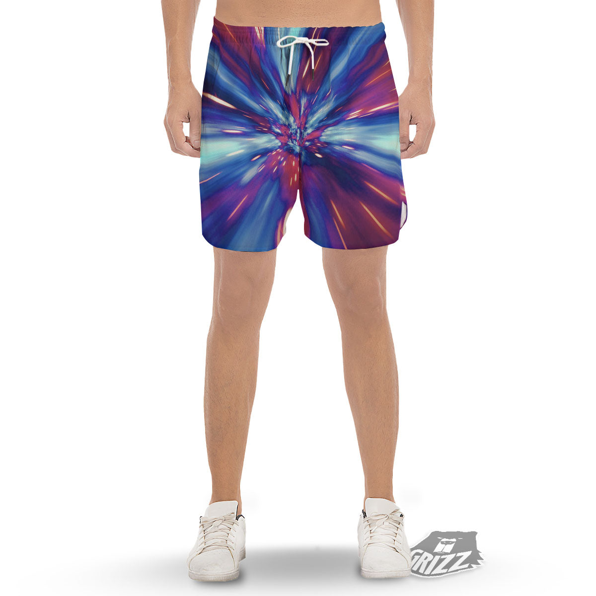 Lightspeed Galaxy Print Men's Gym Shorts-grizzshop